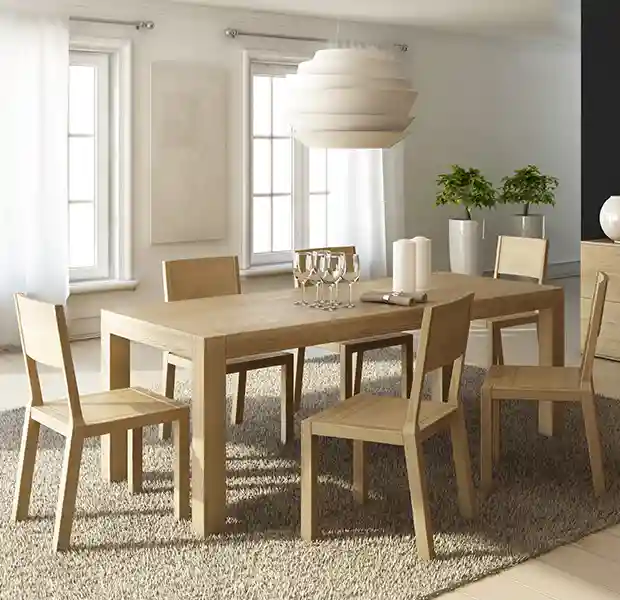 [Translate to german:] Stół drewniany dębowy rozkładany MILONI BLOX, kolor 03:Natural, Kategorie: stoły dębowe, stoły rozkładane, stoły skandynawskie, stoły do kuchni, stoły do jadalni